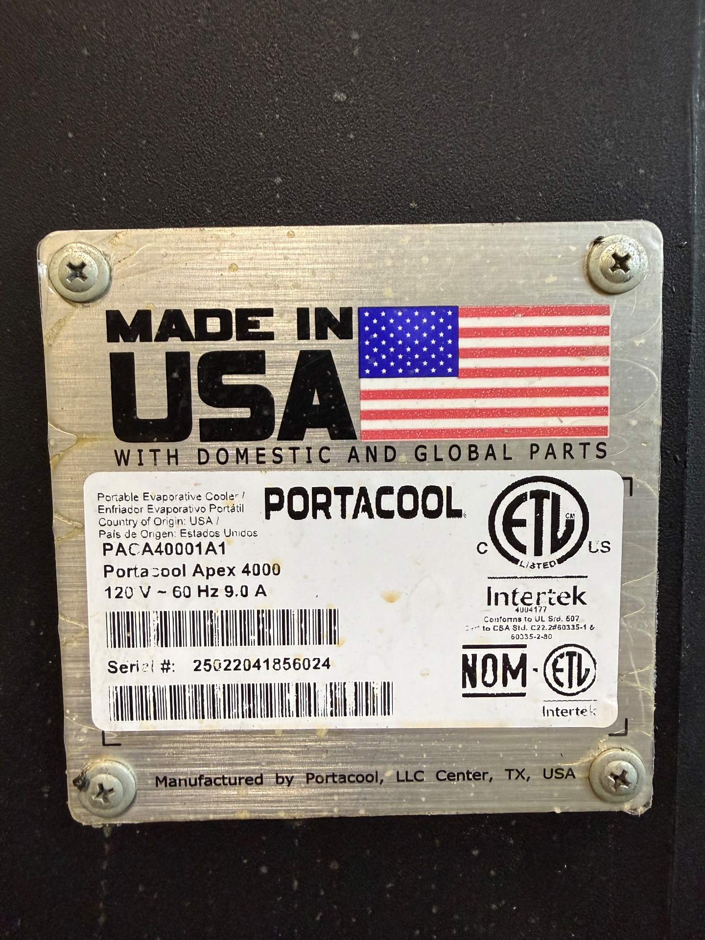 PORTACOOL PACA40001A1 APEX 4000 EVAPORATIVE AIR COOLER - undefined