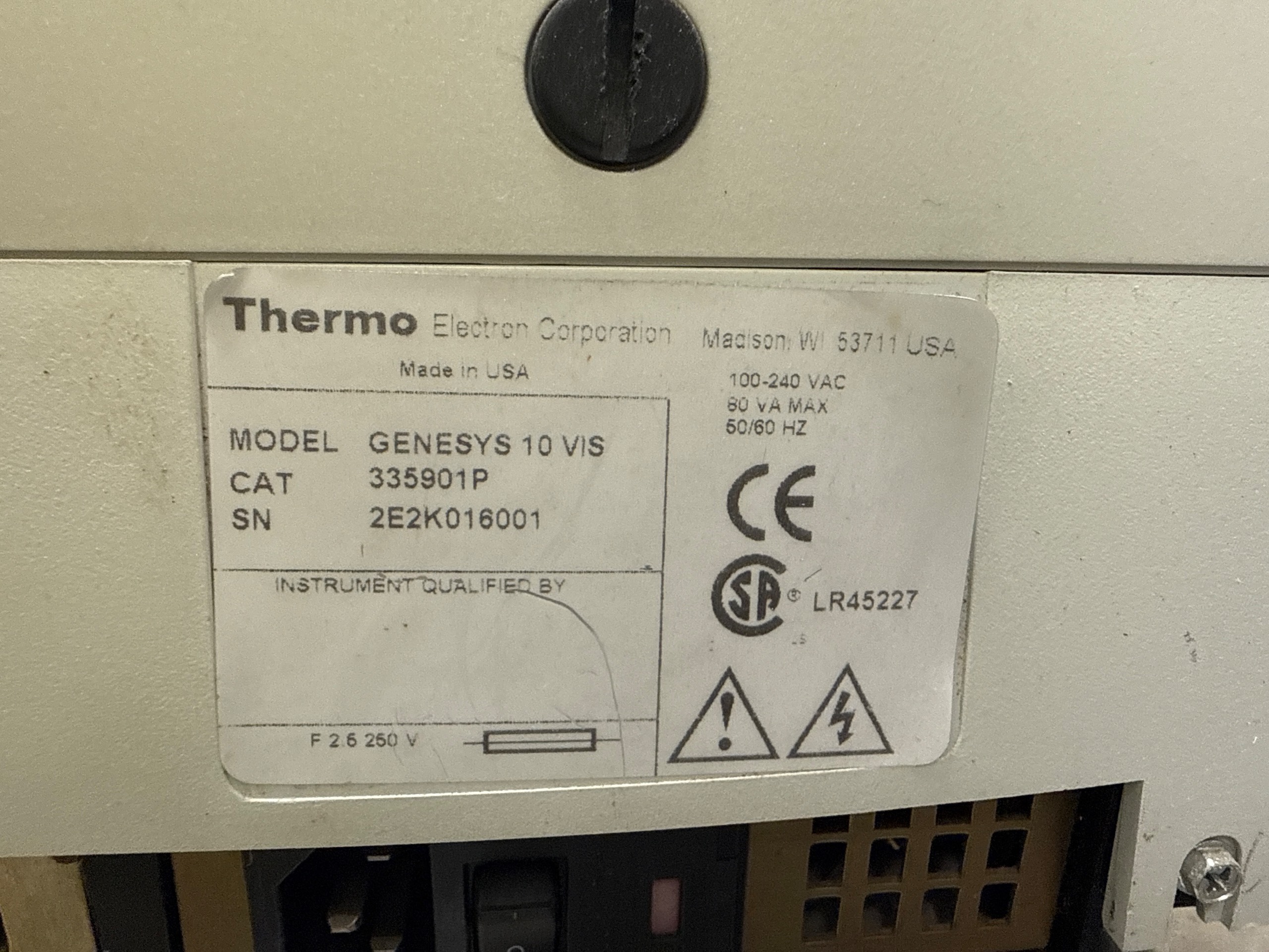 THERMO SCIENTIFIC GENESYS 10VIS SPECTROPHOTOMETER - undefined