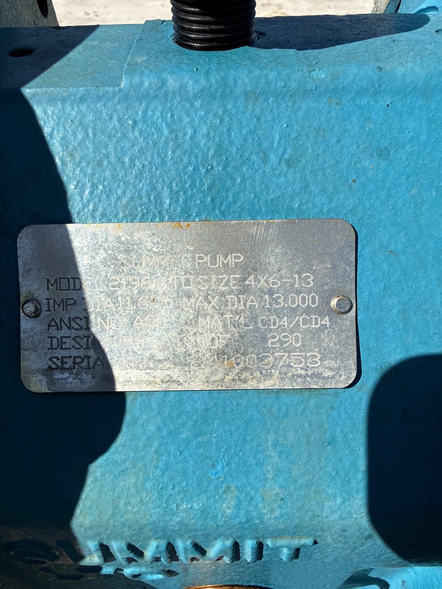 SUMMIT 2196 LTO CENTRIFUGAL PUMP, 4X6X13, 60HP - undefined