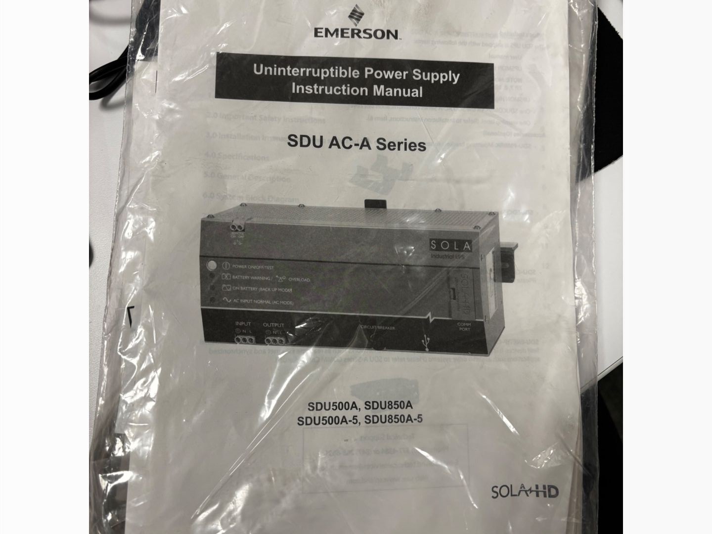 EMERSON SOLAHD SDU850A-5 DATACENTER UPS - undefined