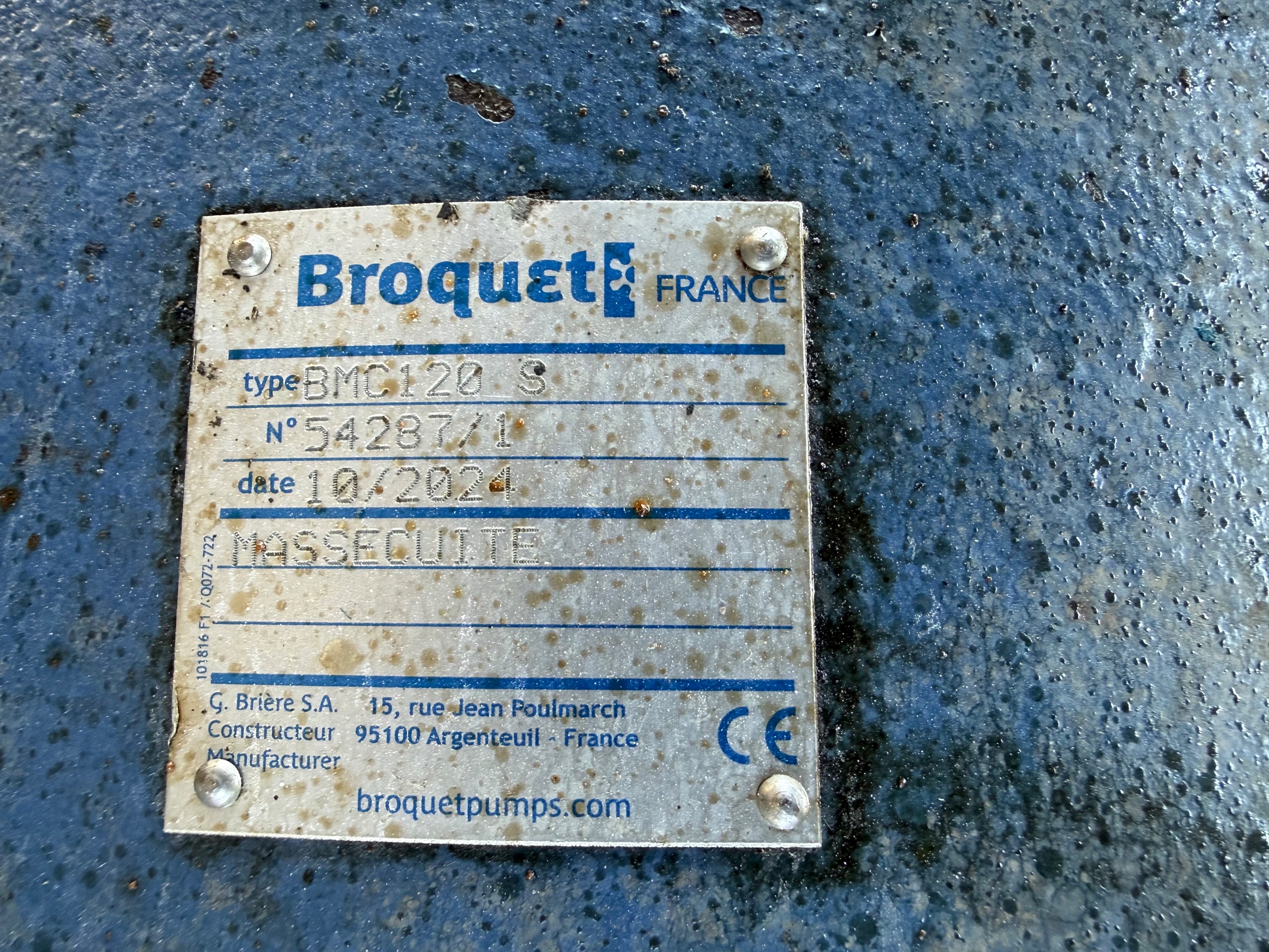 BROQUET BMC120S PUMP & 30HP MOTOR ASSEMBLY - undefined