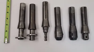 UNBRANDED R8 TOOL HOLDERS, SET OF 6, INCLUDING 1/4IN, 3/8IN, 1/2IN, AND 3/4IN SIZES. - undefined