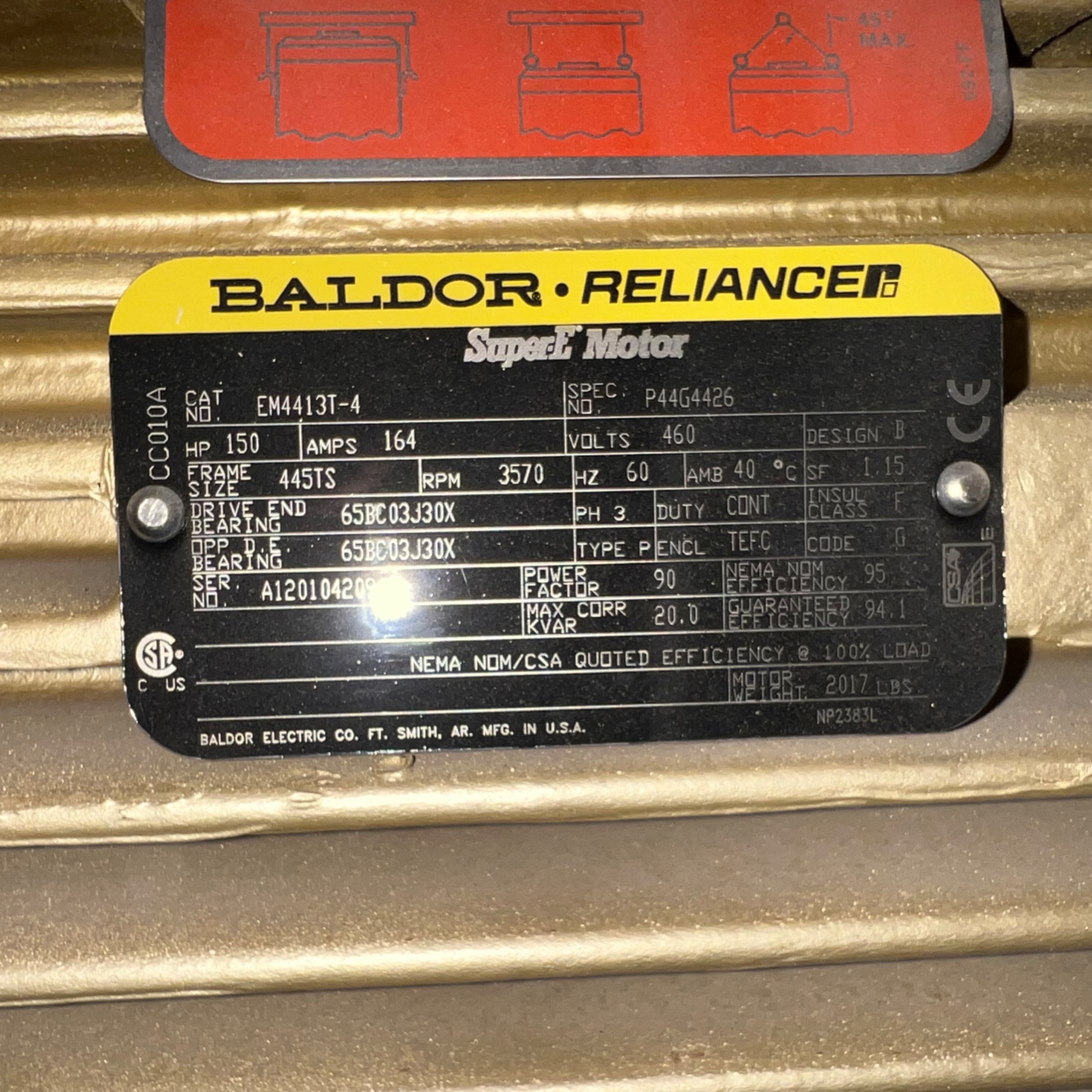 BALDOR EM4413T-4 AC MOTOR - undefined