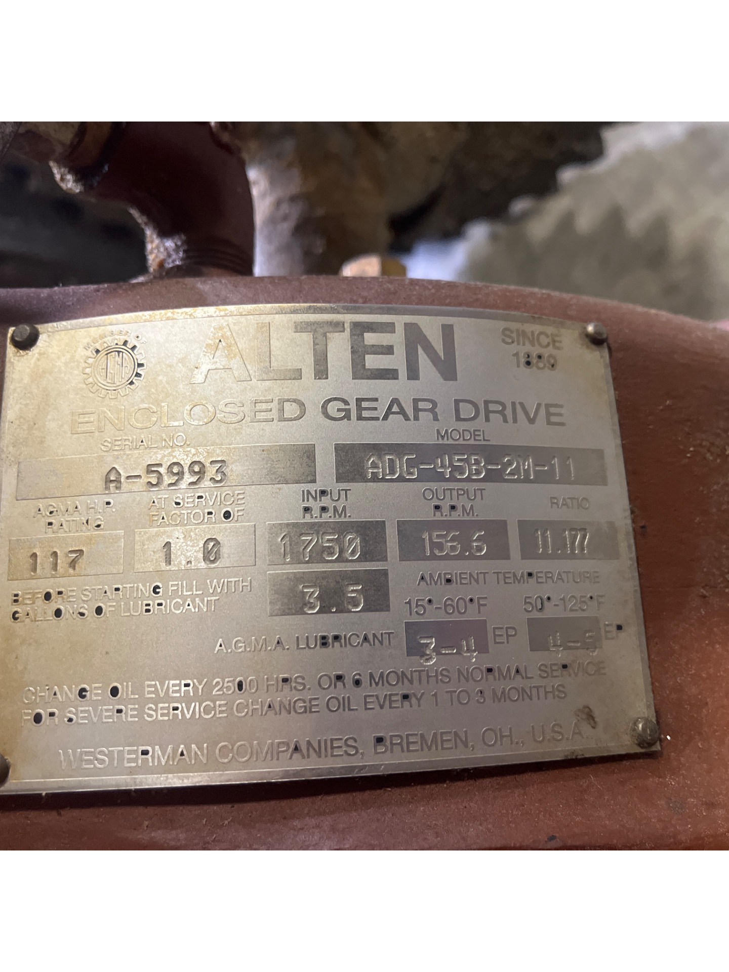 ALTEN ADG-45B-2M-11 ENCLOSED GEAR DRIVE - undefined