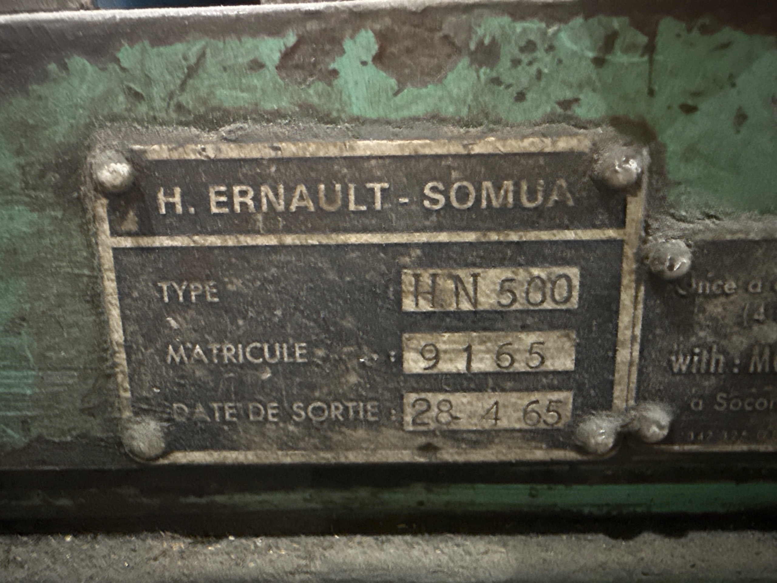 1965 H. ERNAULT-SOMUA HN 500 MANUAL LATHE - undefined