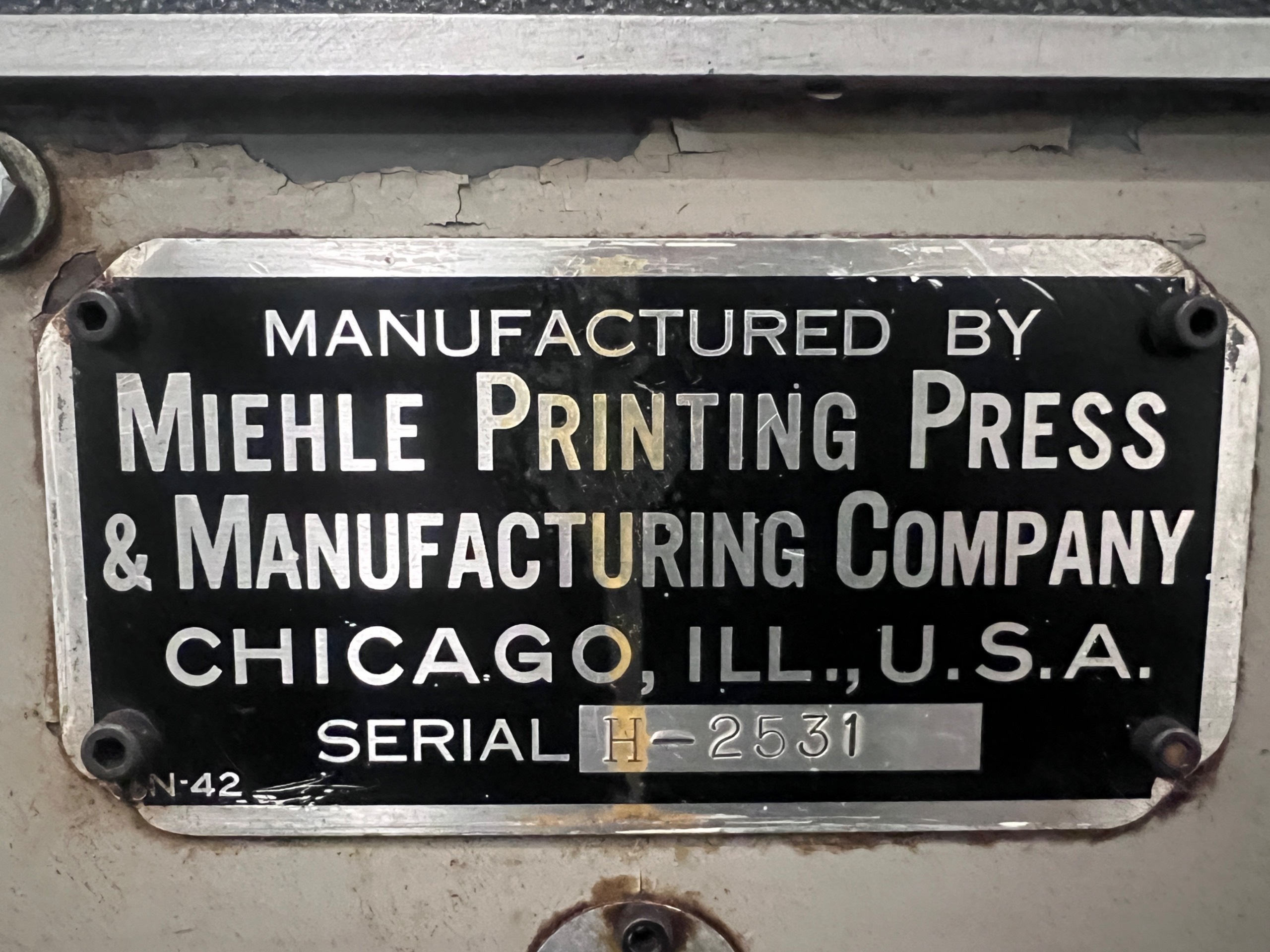 THE MIEHLE PRINTING PRESS - undefined