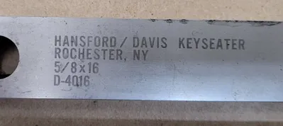 HANSFORD DAVIS D-4016 – 5/8" X 16 KEYSEATER BROACH - undefined