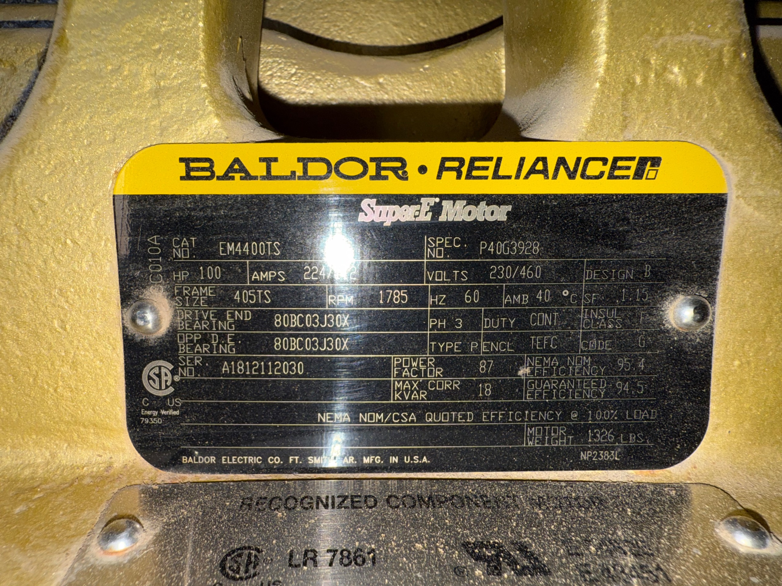 BALDOR-RELIANCER EM4400TS SUPER E MOTOR - undefined