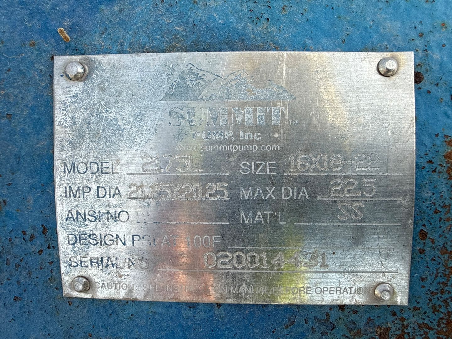 SUMMIT 2175L PUMP & 250 HP MOTOR ASSEMBLY - undefined