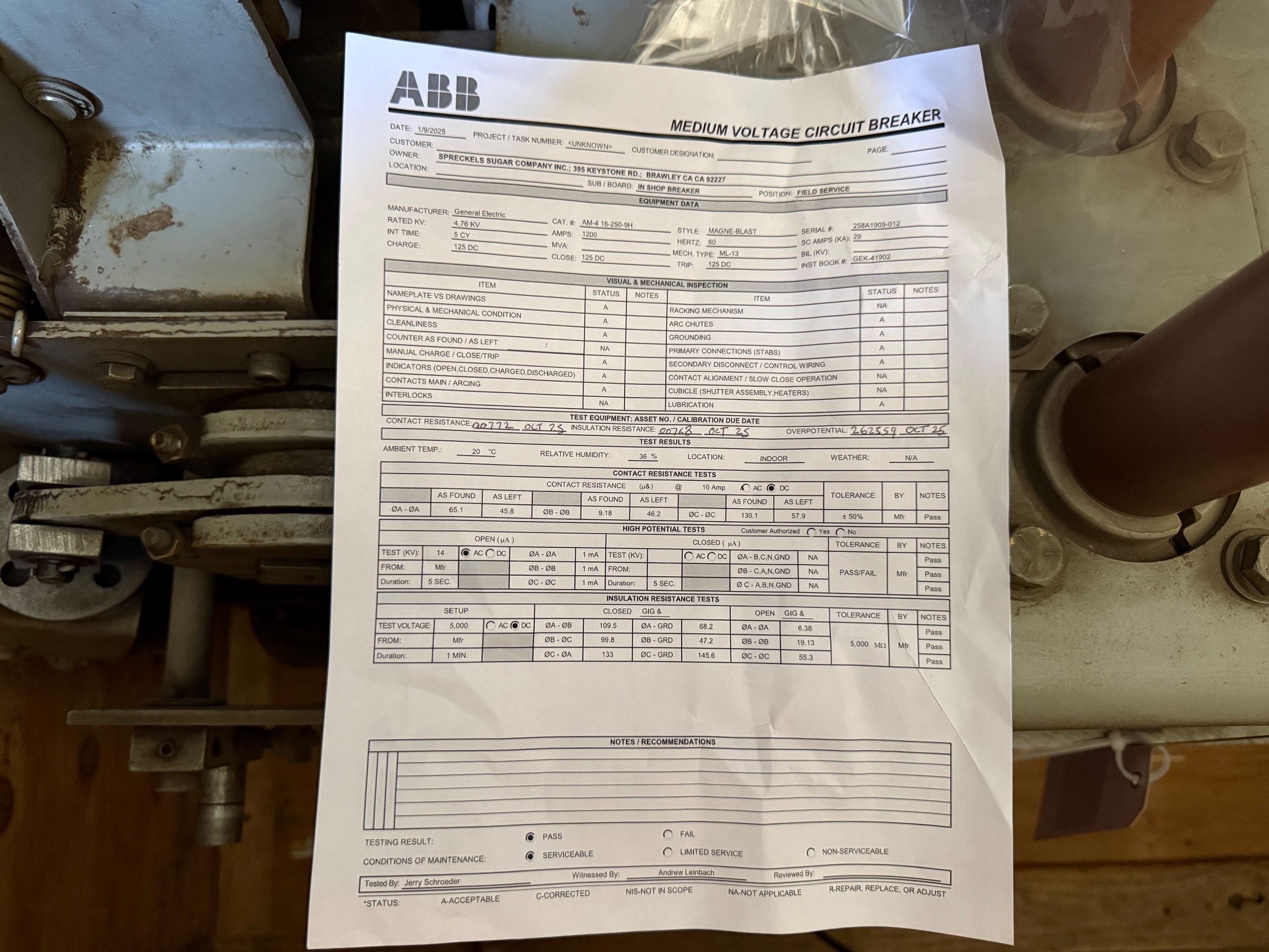 GENERAL ELECTRIC MAGNE-BLAST 4.76 KV 1200 A MEDIUM VOLTAGE CIRCUIT BREAKER - undefined