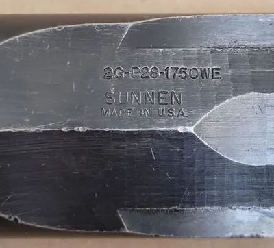 SUNNEN 2G P28 1750 WE HONING MANDREL OAL: 12.5" MIN DIAMETER: 1.73 IN. MAX DIAMETER: 1.875 IN. - undefined