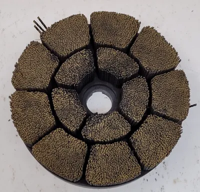 WEILER HIGH DENSITY COMPOSITE DISC BRUSH, 8 IN DIAMETER, 1.5" FILAMENT, 1-1/4" ARBOR, 1800 MAX RPM - undefined