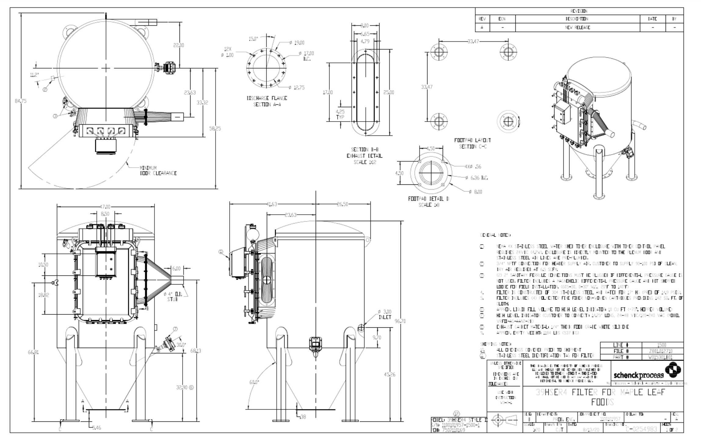 2021 SCHENCK PROCESS 39HSER4 HYGIENIC SIDE ENTRY FILTER - undefined