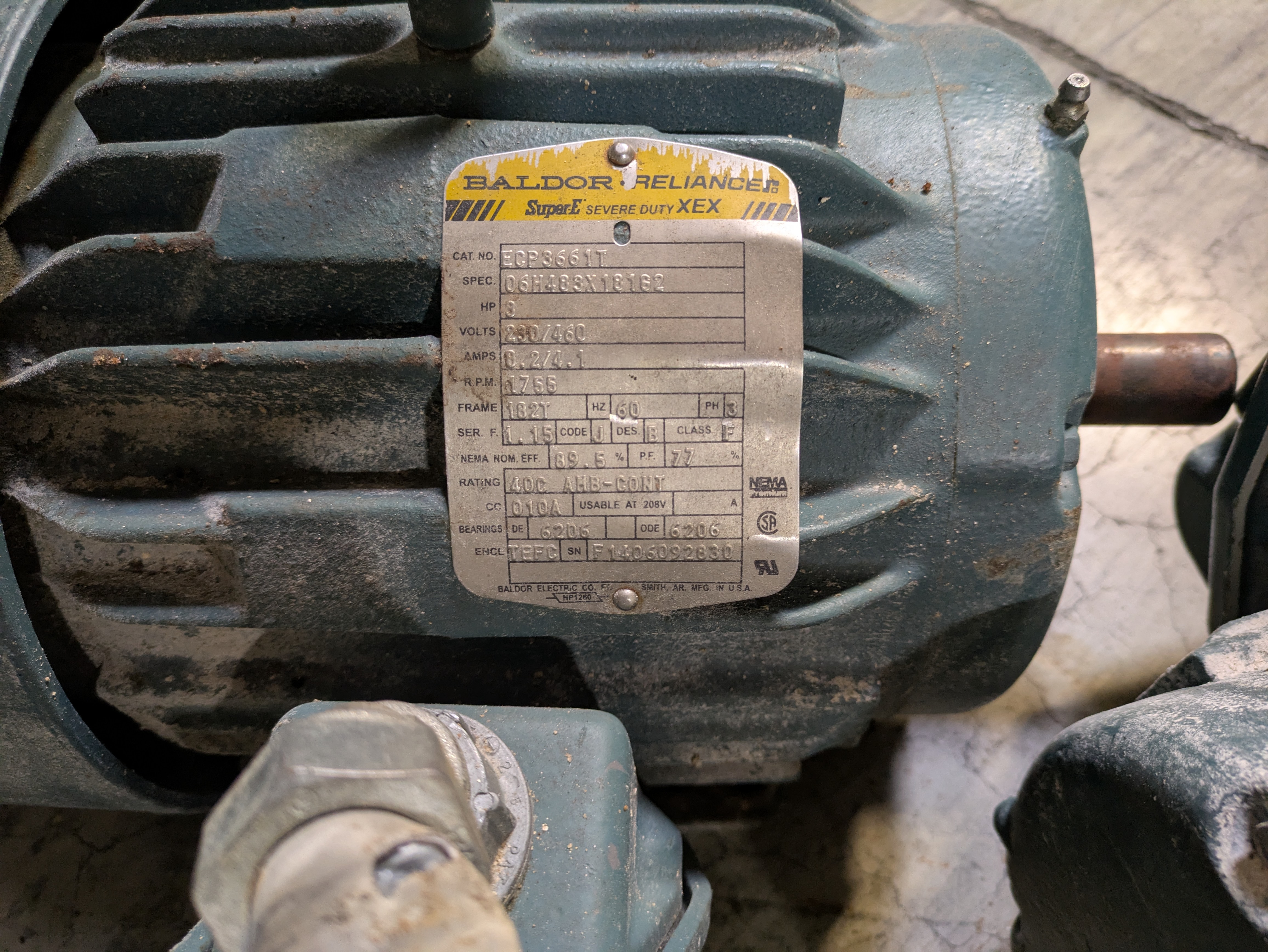 QTY 3: BALDOR RELIANCE ECP3661T AC MOTORS - undefined