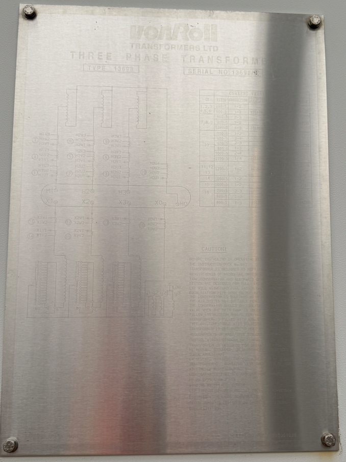 2009 VON ROLL TRANSFORMERS LTD TRANSFORMER 41.7MVA 115/44KV 136981 - undefined