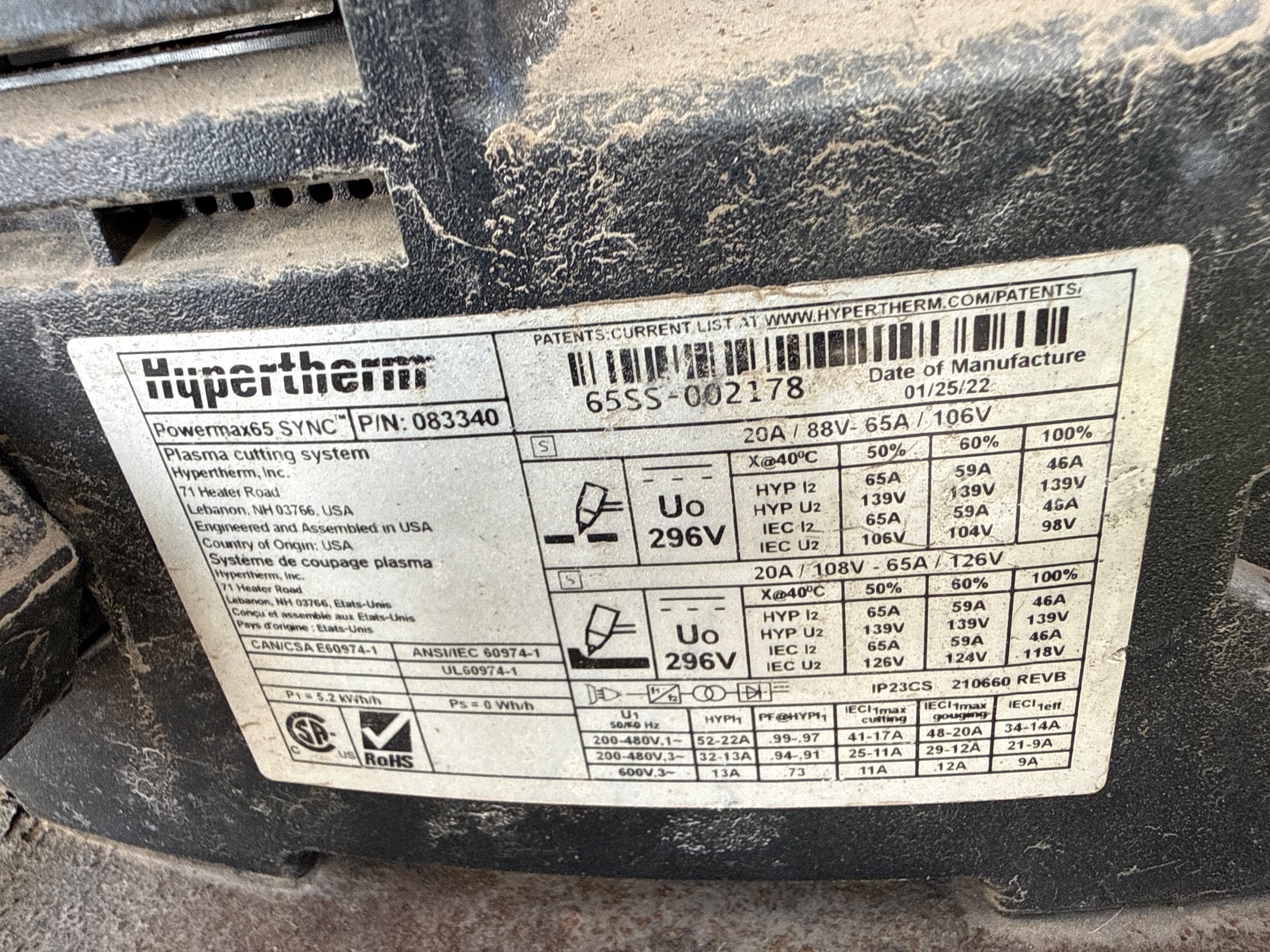 2022 HYPERTHERM POWERMAX 65 SYNC PLASMA CUTTING SYSTEM - undefined