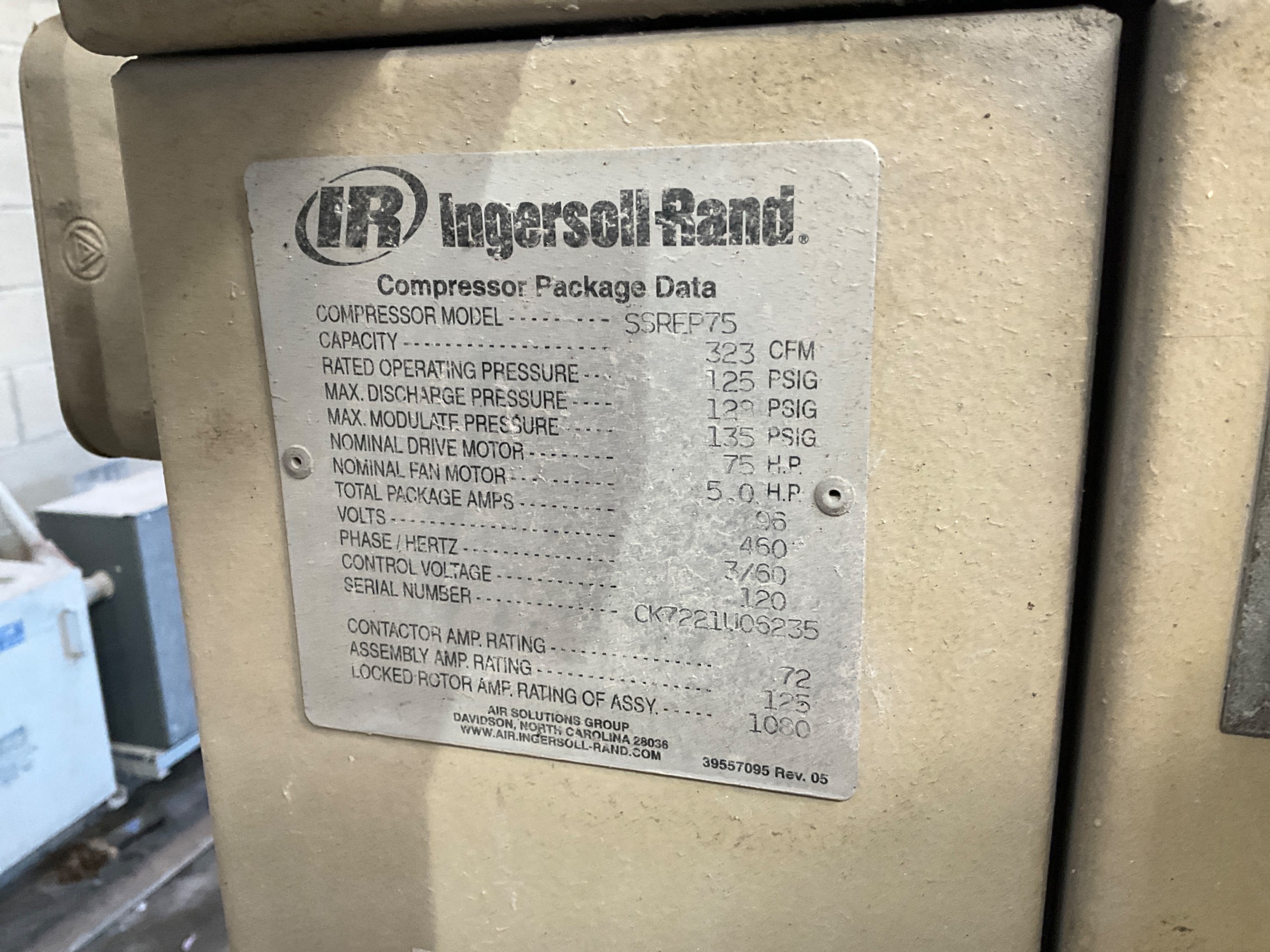 INGERSOLL RAND SSREP75 AIR COMPRESSOR - undefined
