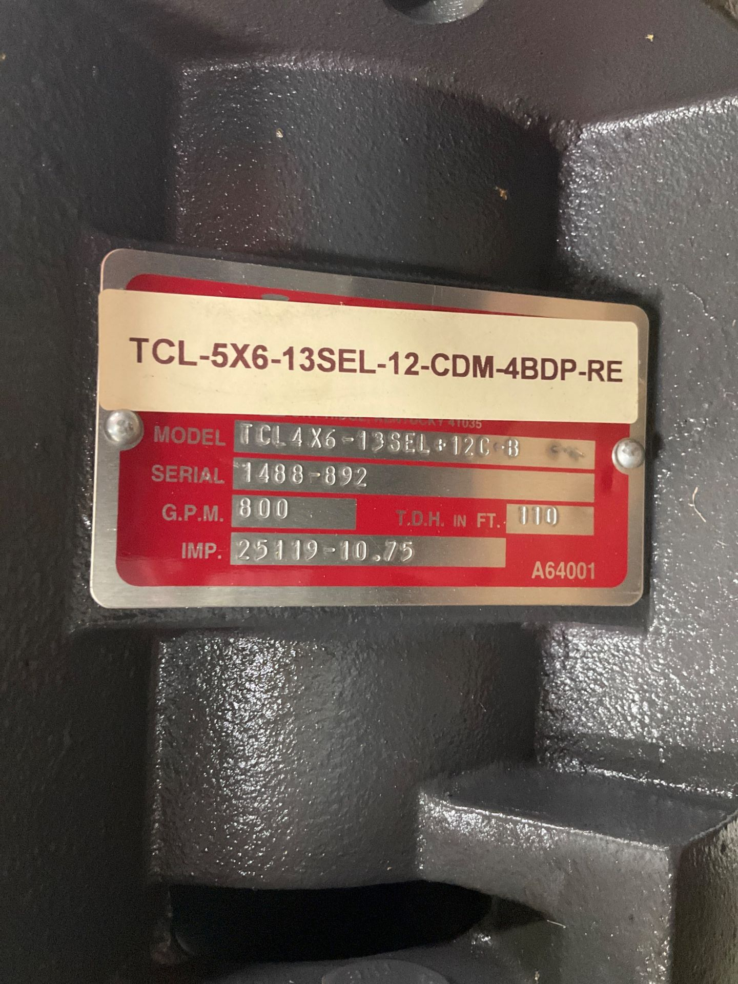 GUSHER PUMPS TCL-5X6-13SEL-12-CDM-4BDP-RE VERTICAL PUMP - undefined
