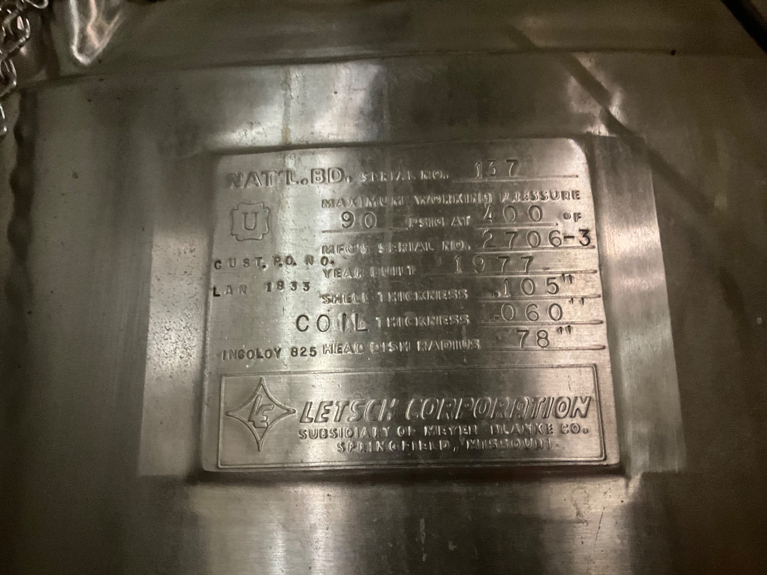 1977 LETSCH CORPORATION MIX TANK - undefined