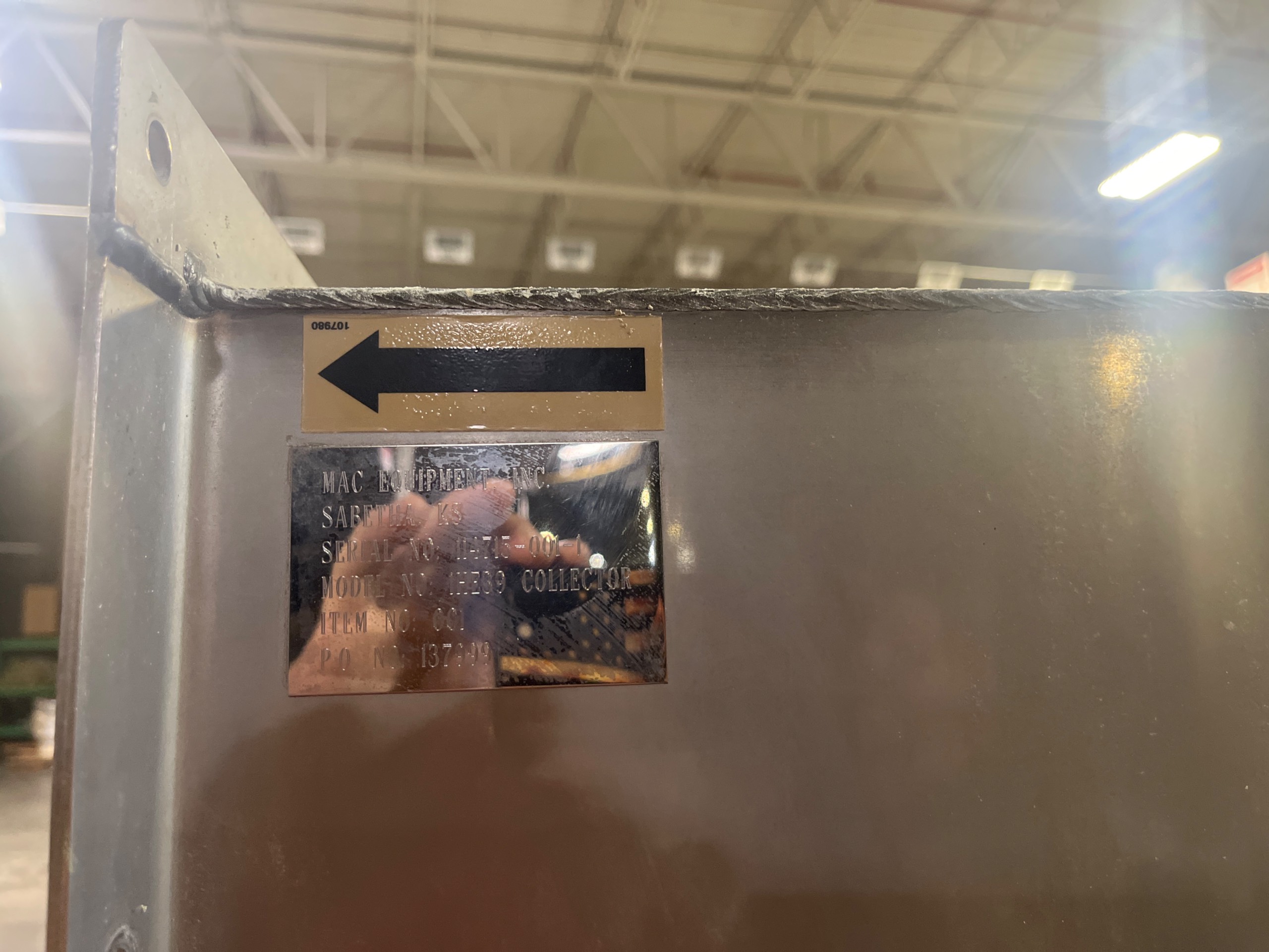 MAC 1HE39 DUST COLLECTOR RECIEVER - undefined