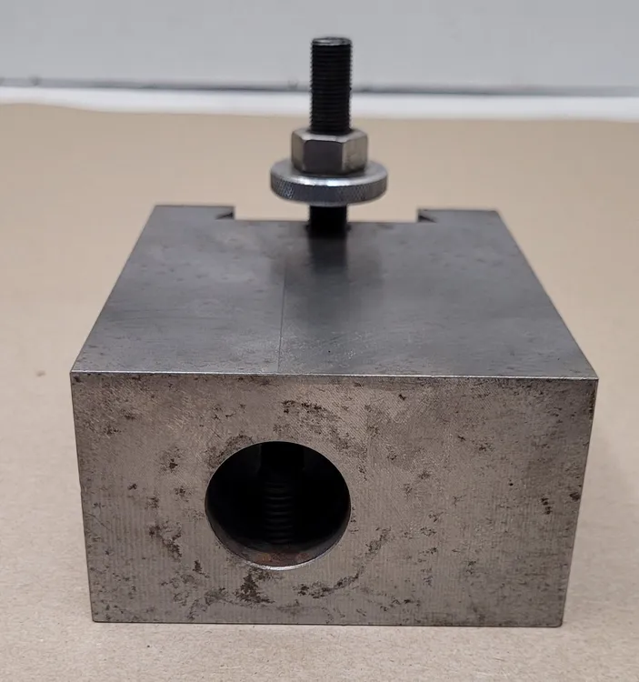 LATHE TOOLING QUICK CHANGE TOOL POST HOLDER 1" BORE, 2.25" WEDGE, 4.5"L X 3.5"W X 2"H. - undefined