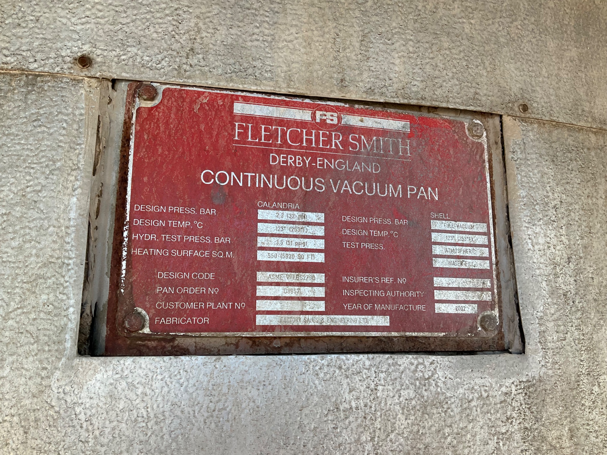 2002 FLETCHER SMITH 6-11-4.1-50 CONTINUOUS VACUUM PAN - undefined
