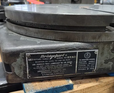 BRIDGEPORT 15" ROTARY TABLE, 15” DIAMETER, 1" BORE, 4 – T SLOTS - undefined