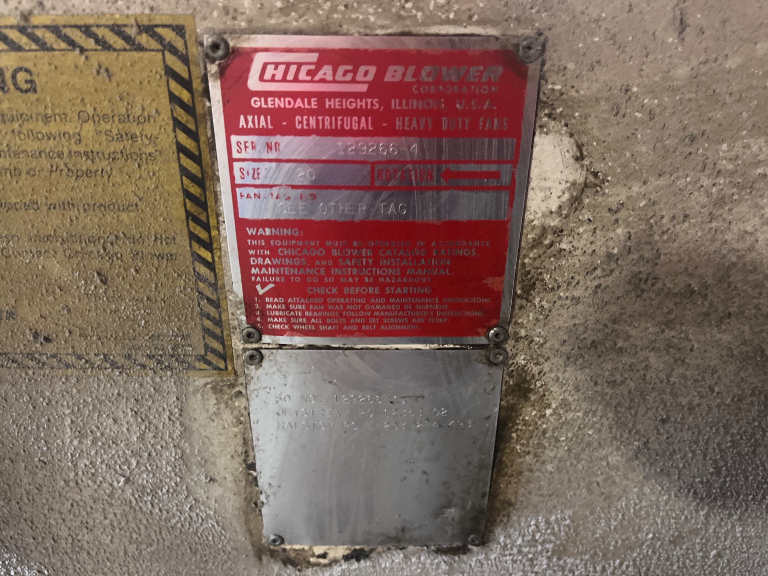 CHICAGO BLOWER SIZE 20 CENTRIFUGAL BLOWER - undefined