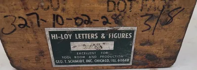 GEORGE SCHMIDT INC HI-LOY 3/8" STAMP SET, 9 PIECE, 0-8 # WITH WOODEN BOX - undefined