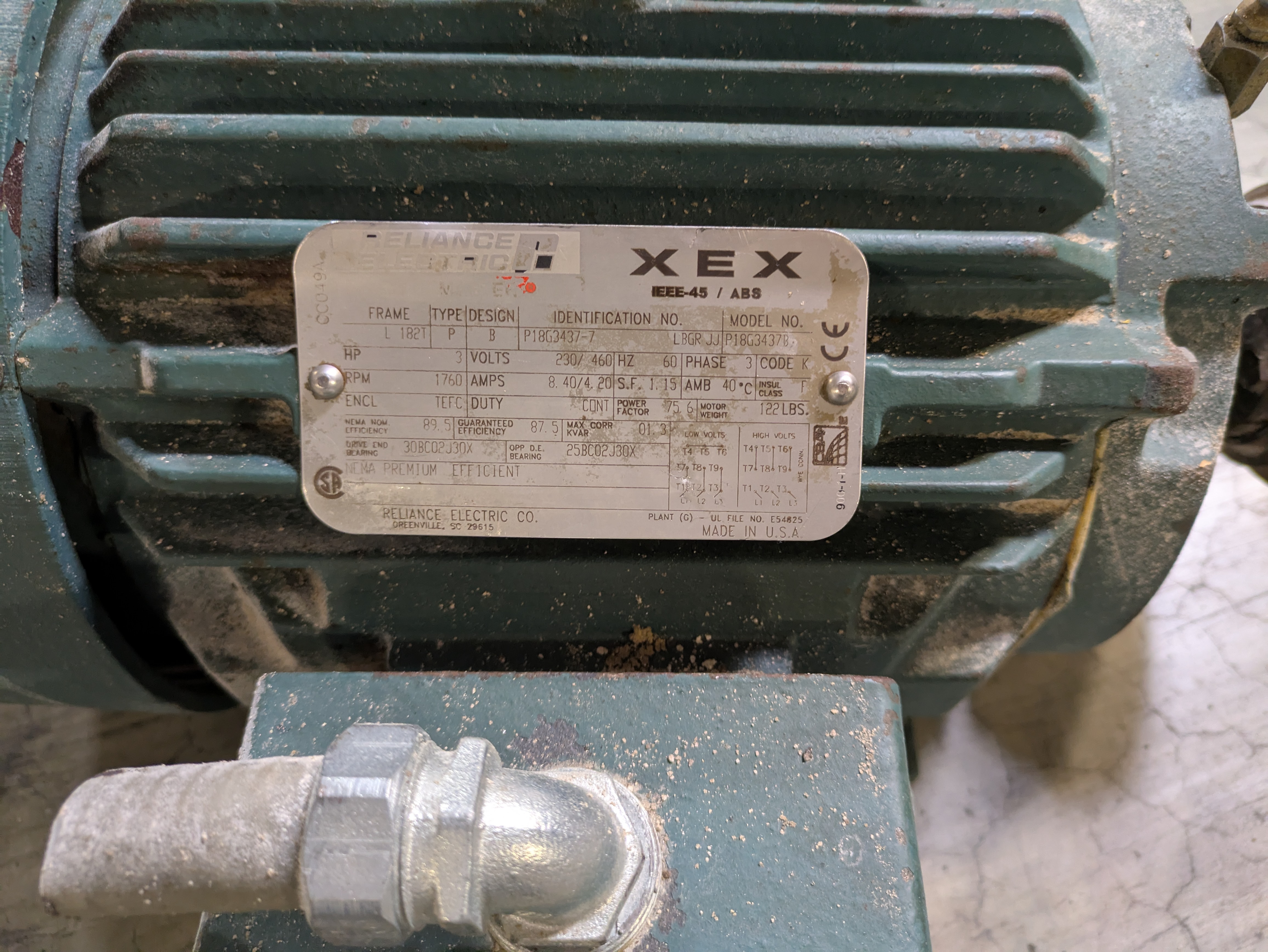 RELIANCE ELECTRIC P18G3437B AC MOTOR - undefined