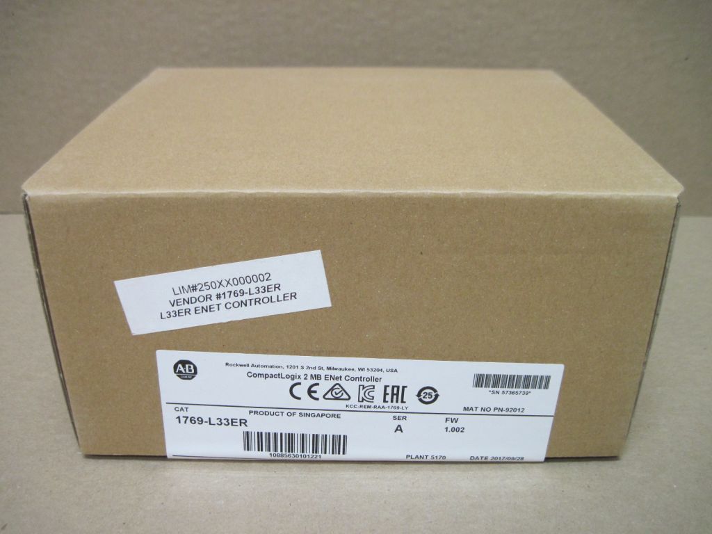 2017 ALLEN BRADLEY AB 1769-L33ER COMPACTLOGIX CONTROLLER - undefined