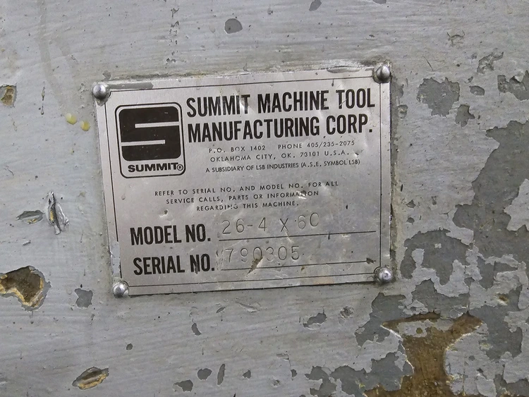 SUMMIT 26-4 X 60 GAP BED LATHE 26IN SWG 75IN CTRS 4.125IN BORE 4J CK 230V 3PH 7600LB - undefined