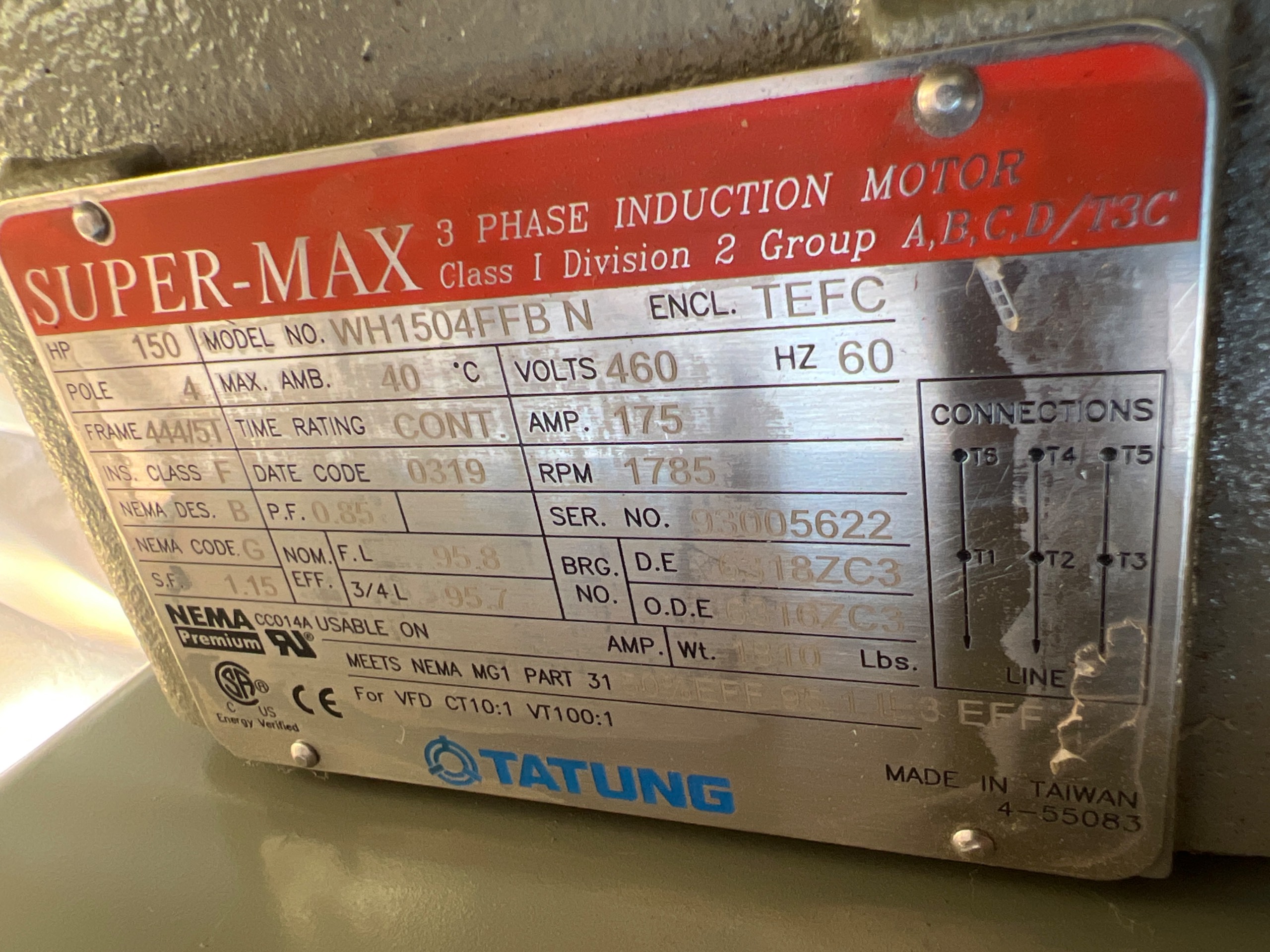 2019 TATUNG WH1504FFB N AC MOTOR - undefined