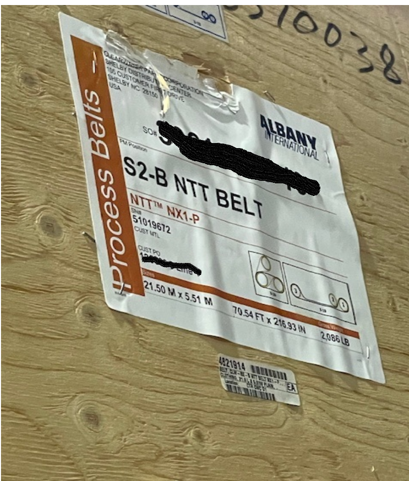 QTY 4: 2019 ALBANY INTERNATIONAL NX1-P BELTS FOR NTT TISSUE MACHINE - undefined