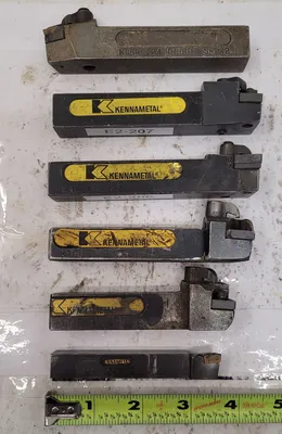 KENNAMETAL TOOLHOLDERS SET OF 6 - MIXED 3/4" AND 5/8" SHANKS (MODELS: DTFNLS-123, DCFNL-124B, ETC.) - undefined