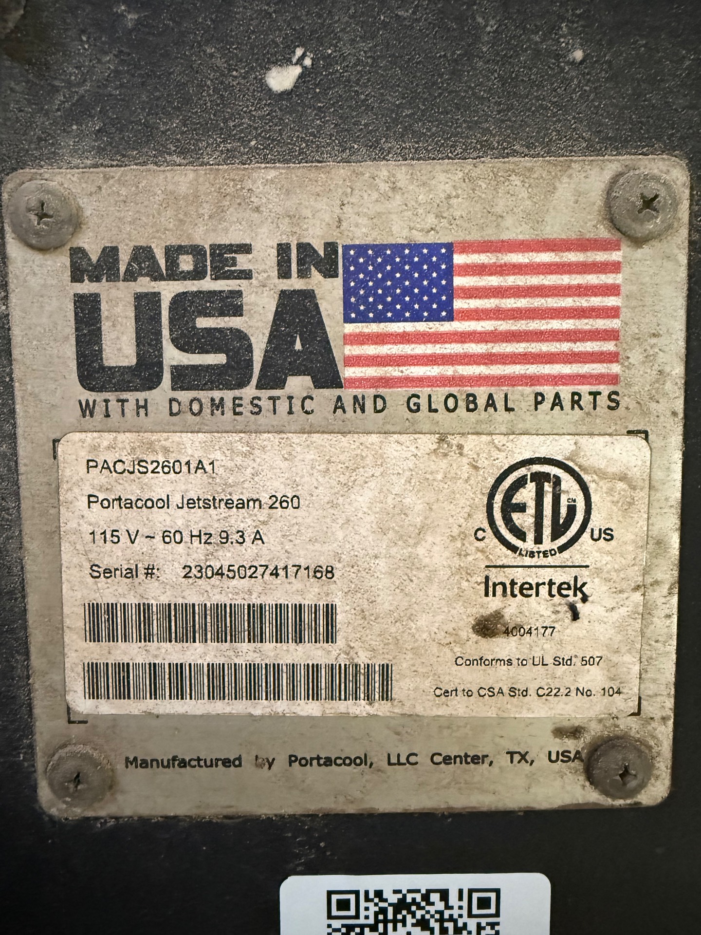 PORTACOOL PACJS2601A1 JETSTREAM 260 EVAPORATIVE AIR COOLER - undefined