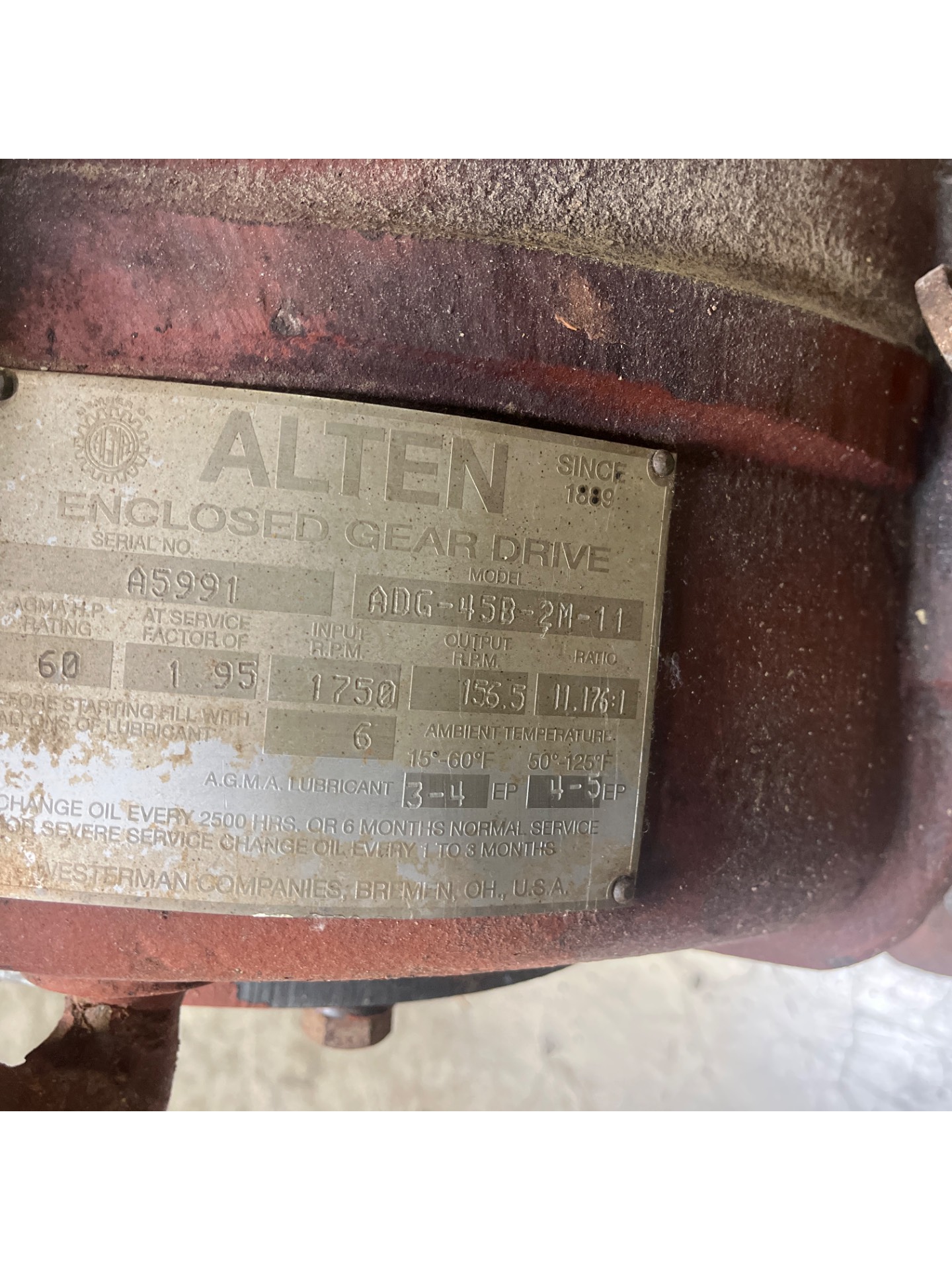 ALTEN ADG-45B-2M-11 ENCLOSED GEAR DRIVE - undefined