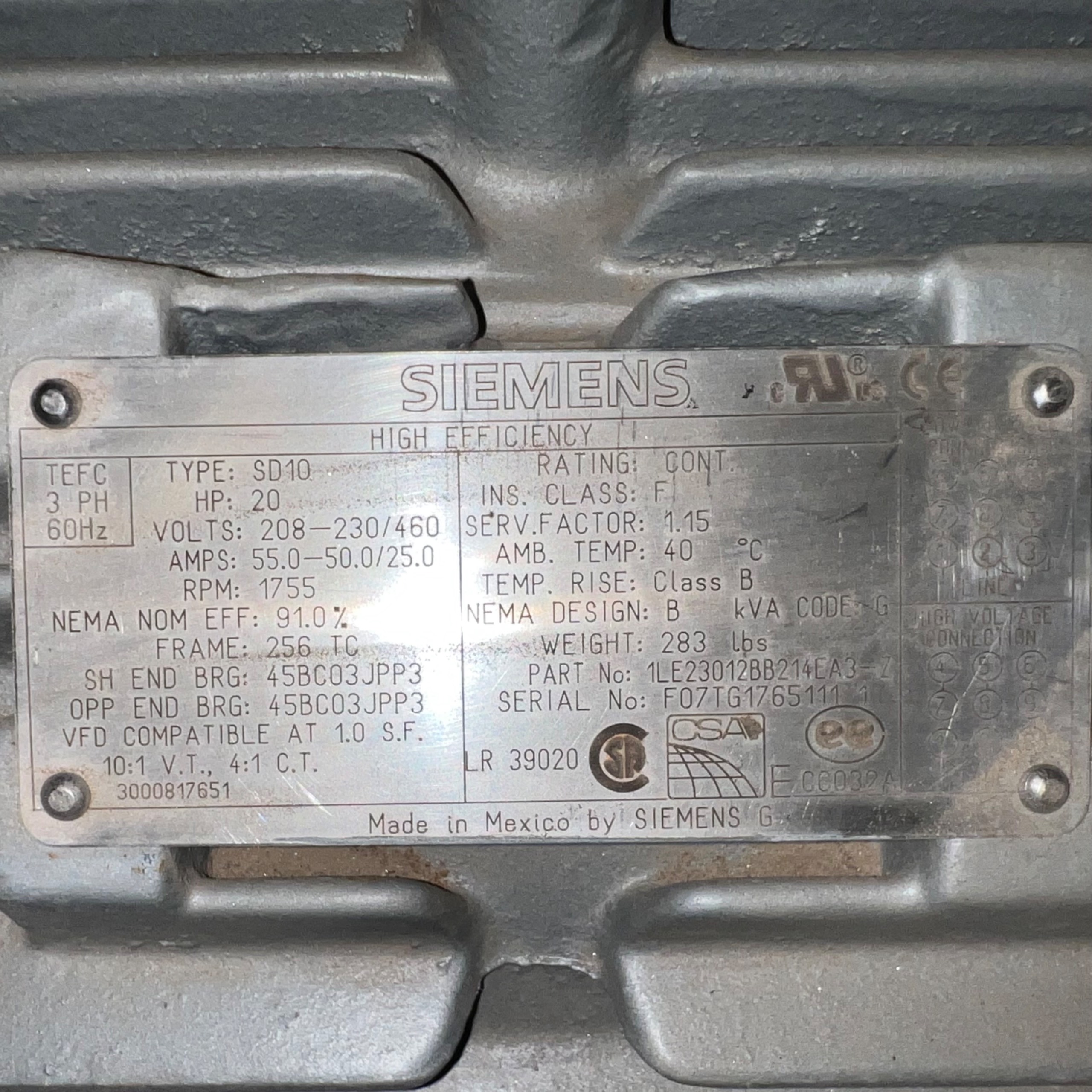 SIEMENS SD10 AC MOTOR - undefined