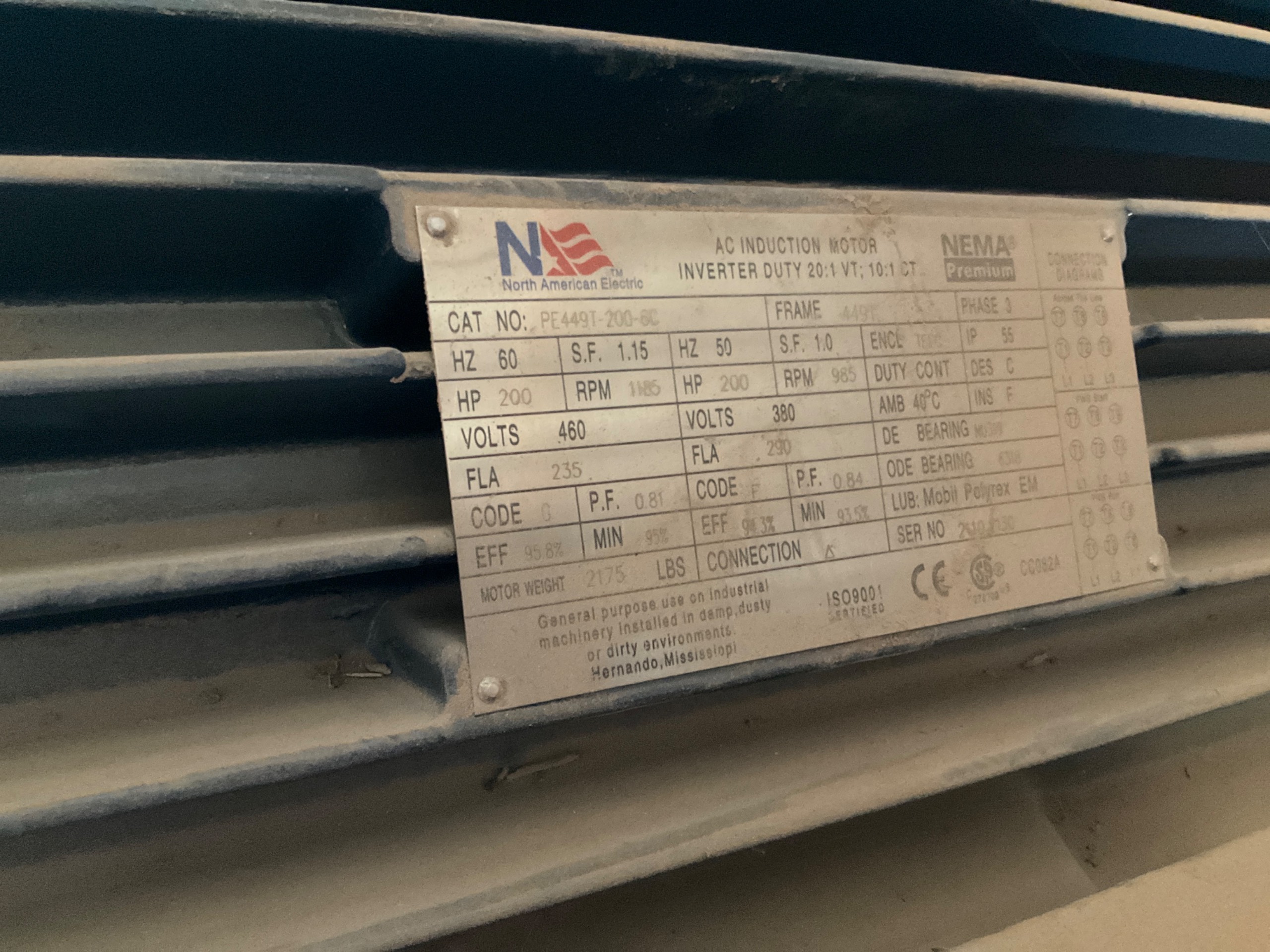 NORTH AMERICAN ELECTRIC PE449T-200-6Z AC MOTOR - undefined