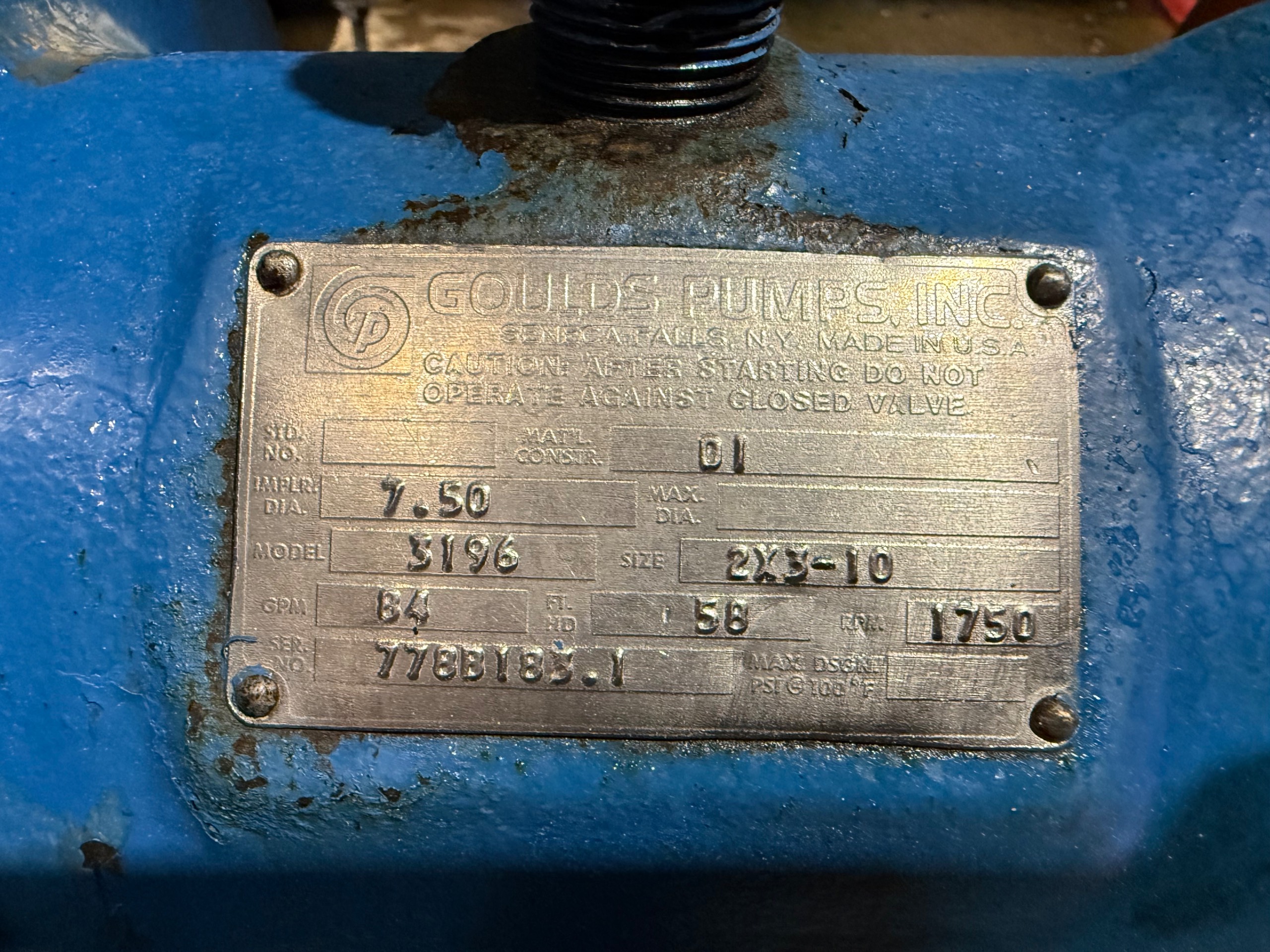 GOULDS 3196 PUMP & 30 HP MOTOR ASSEMBLY - undefined