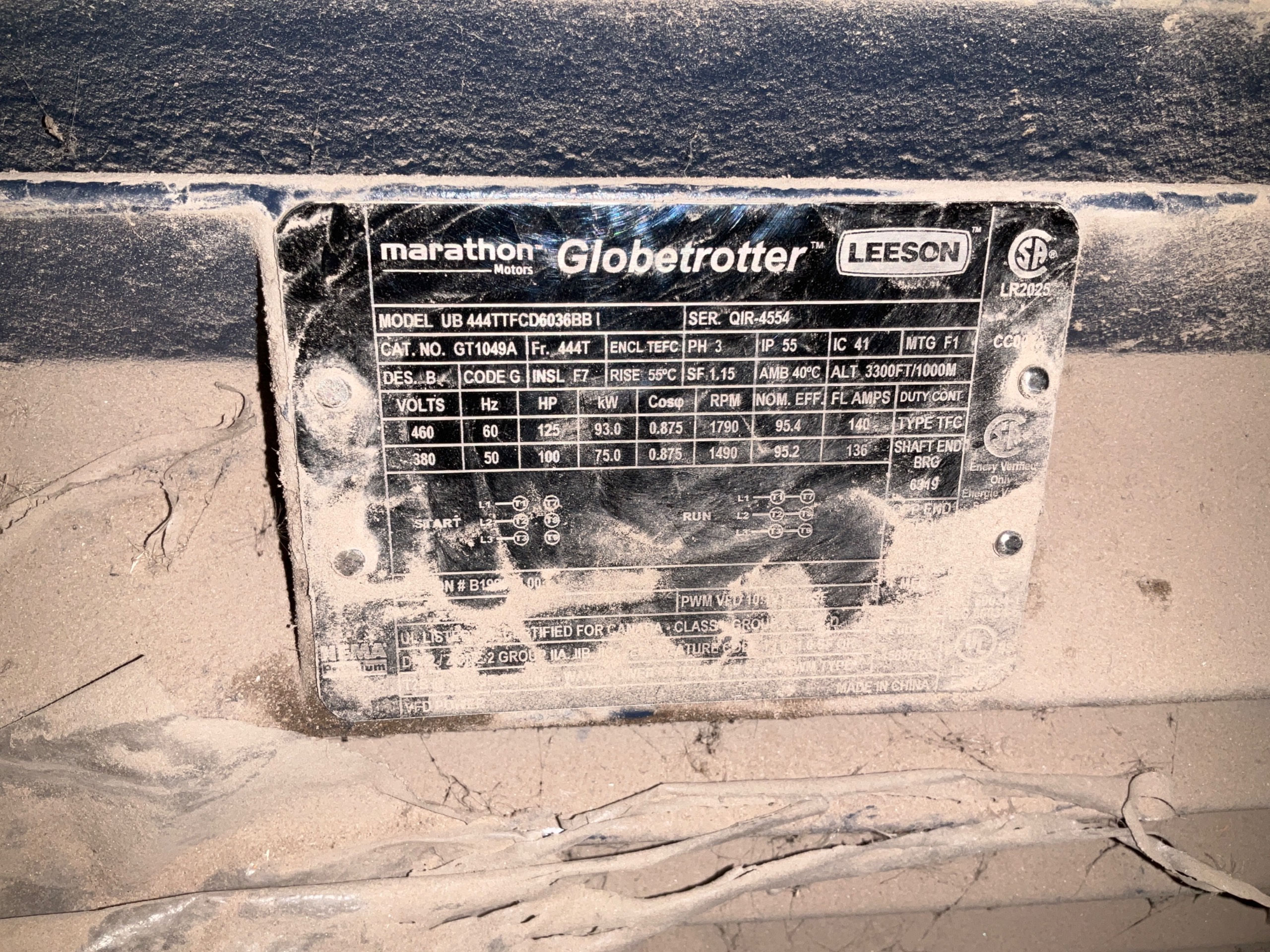 MARATHON ELECTRIC UB 444TTFCD6036BB I AC MOTOR - undefined