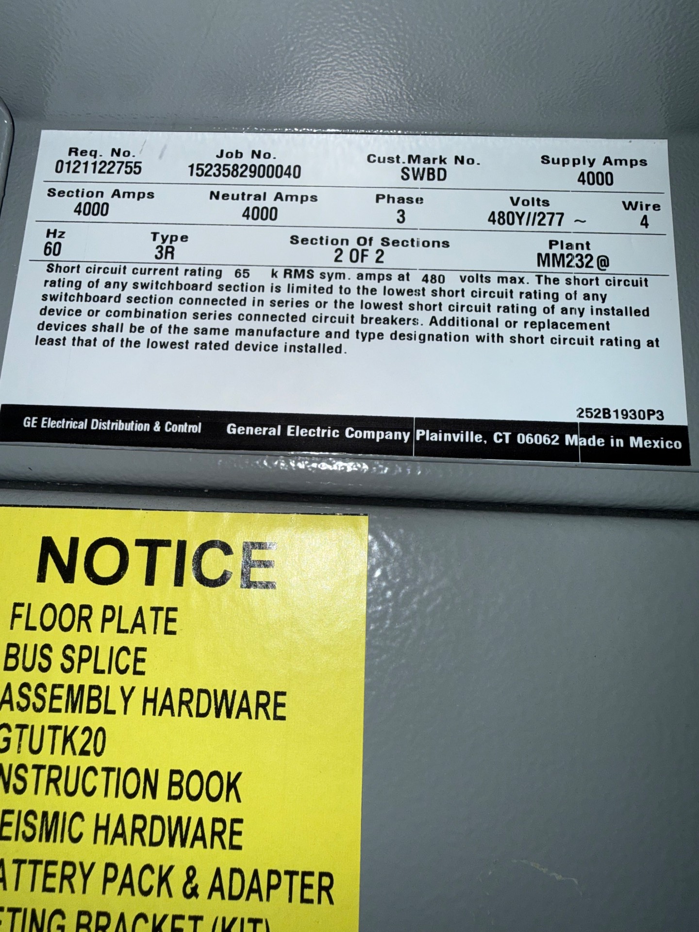 GENERAL ELECTRIC DISTRIBUTION POWER CENTER - undefined