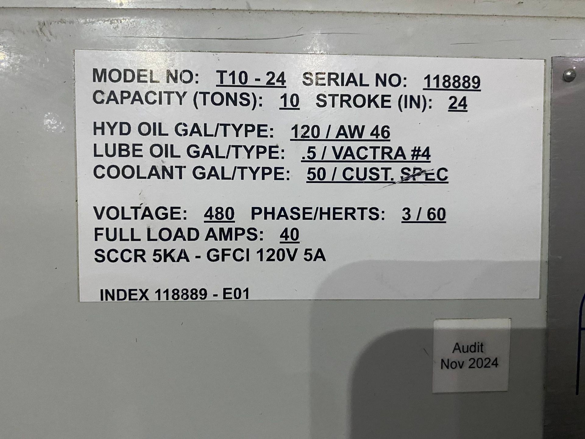 2021 AMERICAN BROACH & MACHINE CO. T10-24 BROACHING MACHINE
 - undefined