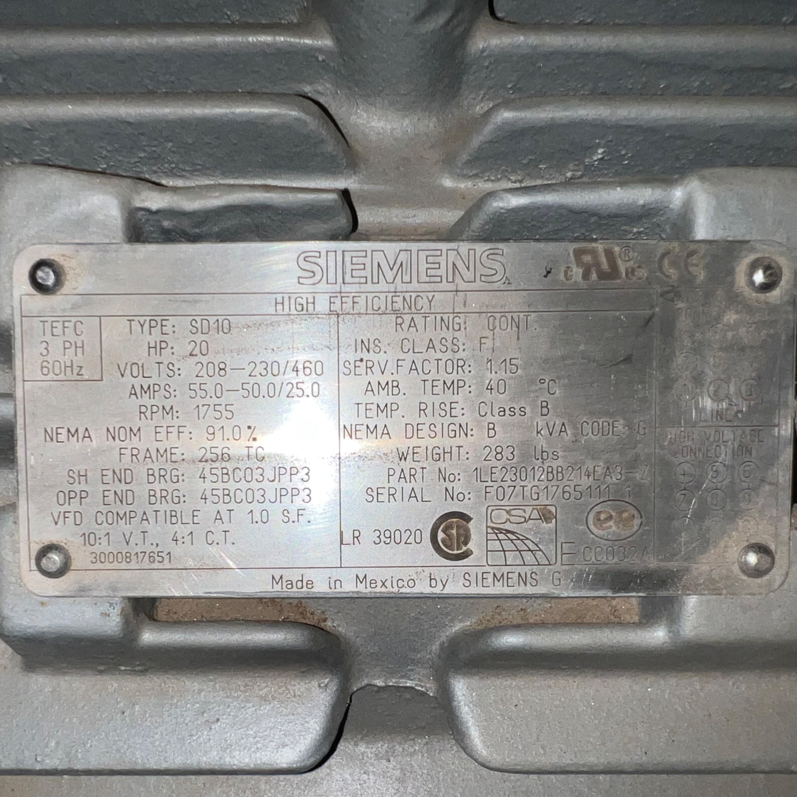 SIEMENS SD10 AC MOTOR - undefined