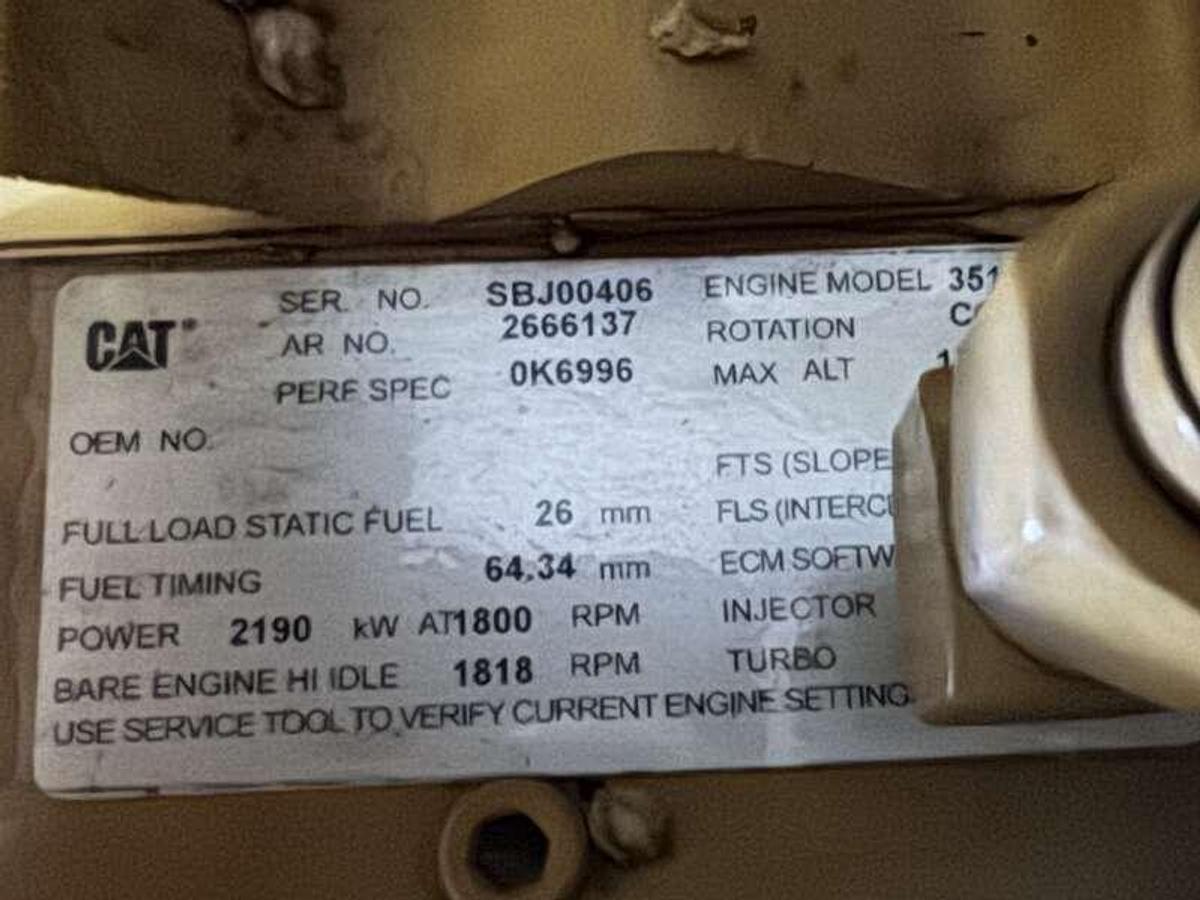2007 CATERPILLAR 3516C DIESEL GENERATOR 2000KW - undefined