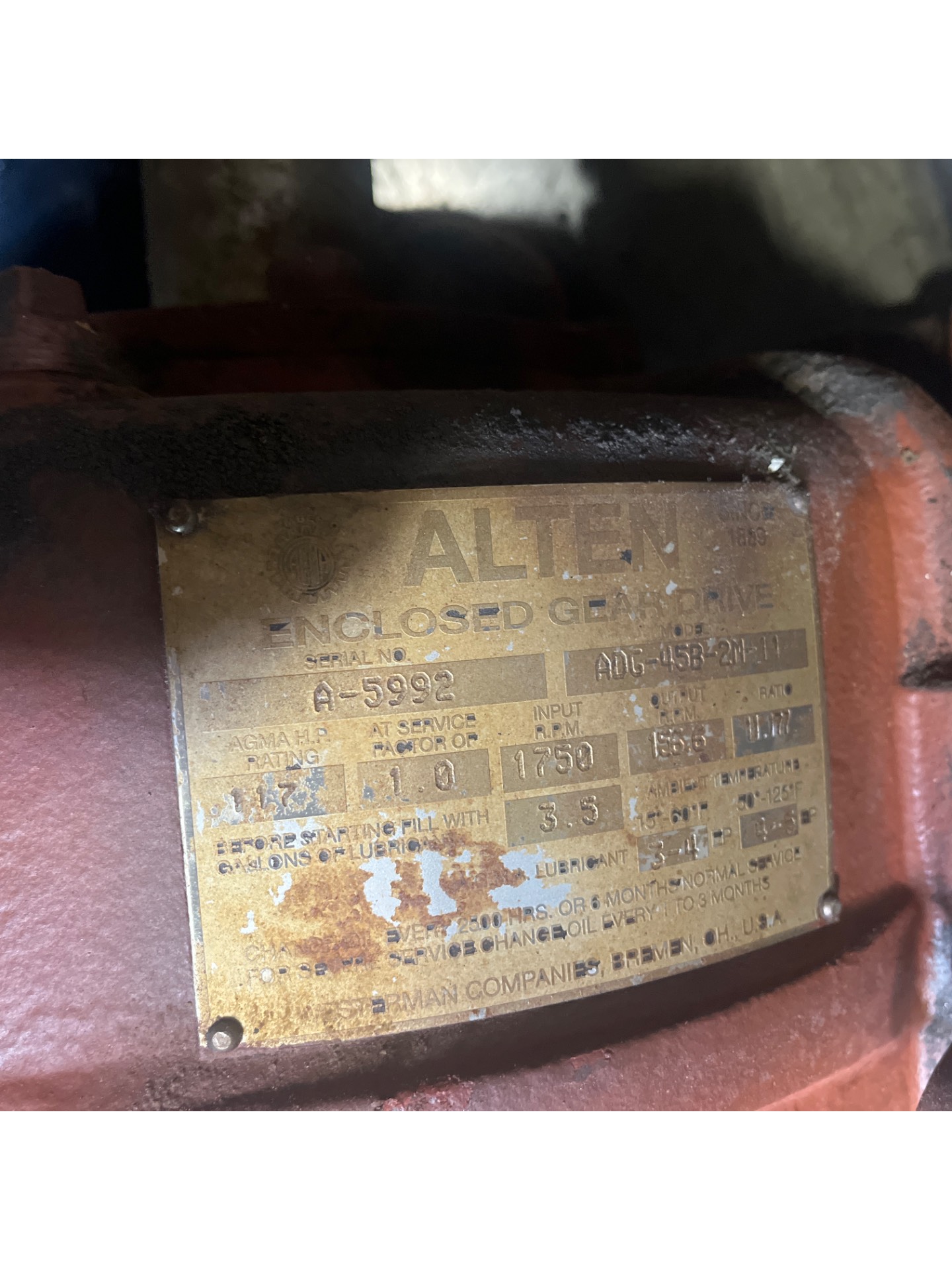ALTEN ADG458-2M-11 ENCLOSED GEAR DRIVE - undefined
