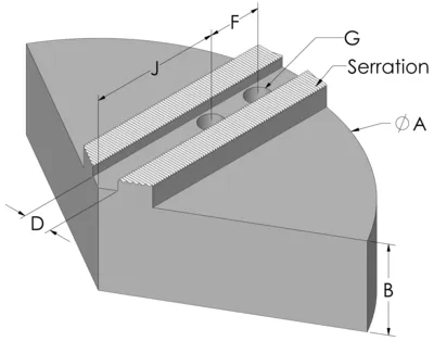 ABBOTT KTT1210P1 3 JAW CHUCK - 10 IN CHUCK SIZE, 12 IN DIAMETER, 6061 T-6 ALUMINUM MATERIAL - undefined
