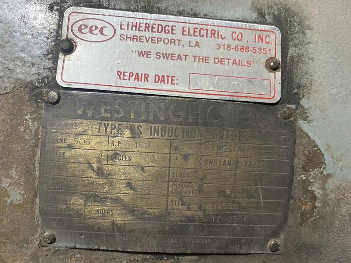WESTINGHOUSE CS INDUCTION MOTOR 100HP 440V 505FR 1775RPM - undefined