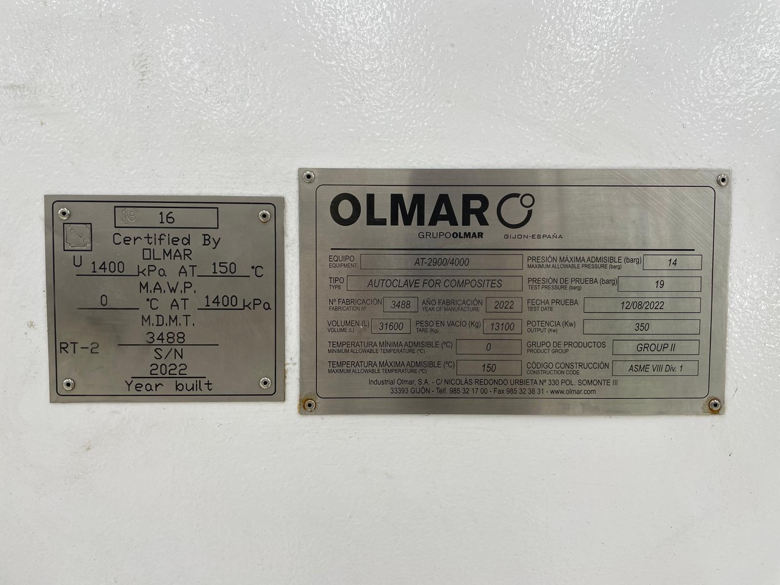 2022 OLMAR AT-2900/4000 AUTOCLAVE - undefined