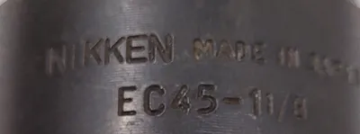 NIKKEN EC45-1 1/8" END MILL HOLDER - CAT 45, 6-1/2IN OAL, 1-1/8IN BORE DIAMETER - undefined